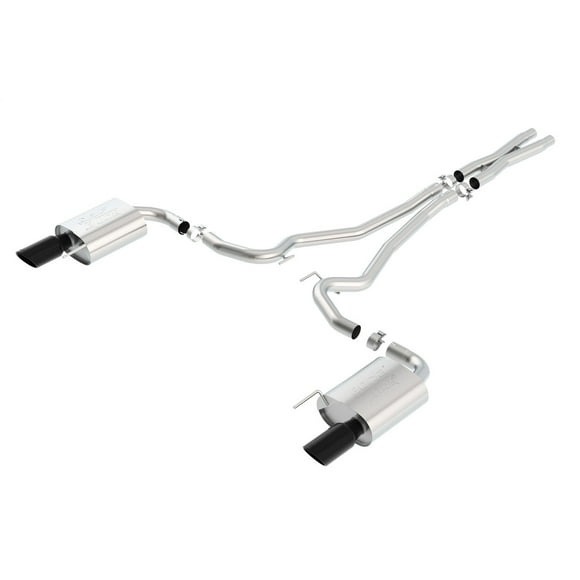 Borla Kit de Système d'Échappement 140591BC ATAK Series Cat Back System; T-304 Acier Inoxydable; avec Silencieux; Diamètre de Tuyau 2-1/2 Pouces; Double Échappement avec Double Sortie; Double Sortie Arrière