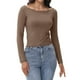 thumbnail image 1 of Top de manga larga con hombros descubiertos para mujer: camiseta corta sexy, material de poliéster, tallas XS-XL, ideal para la moda otoñal y para salir, 1 of 8