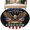 thumbnail image 2 of Independence Day Washable Round Area Rug 6 ft, American 250 Years of Freedom Bald Eagle, Soft Non Slip Rugs Stain Repellent Indoor Felt Carpet for Living Dining Room Bedroom Home Office, 2 of 9