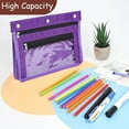 thumbnail image 4 of ZDWQFA 10.1" x 7.2" x 1.6" Zipper Binders with Clear Window, Purple, 4 of 7