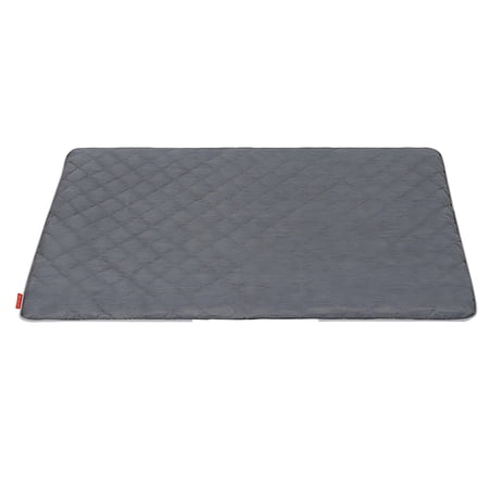Long-Lasting Dog Mat 36.6 x 24.4 in / 93 x 62 cm, Breathable Linen & Polyester Fiber, 1.6 in Thick Kennel Pad, Soft Pet Bed, Machine Washable Dog Crate Mat in Black Gray