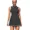 black, variant on Attraco Women Tennis Dresses Ribbed Polo Tennis Dress Half Zip Pleated Workout Dress with Built in Shorts and Bra