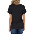 thumbnail image 2 of Femmes Col en V Manches Courtes T-Shirt Décontracté Basique T-Shirts Mignons, 2 of 4