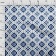 thumbnail image 2 of oneOone Cotton Jersey Blue Fabric Check Shibori Diy Clothing Quilting Fabric Print Fabric By Yard 58 Inch Wide, 2 of 4
