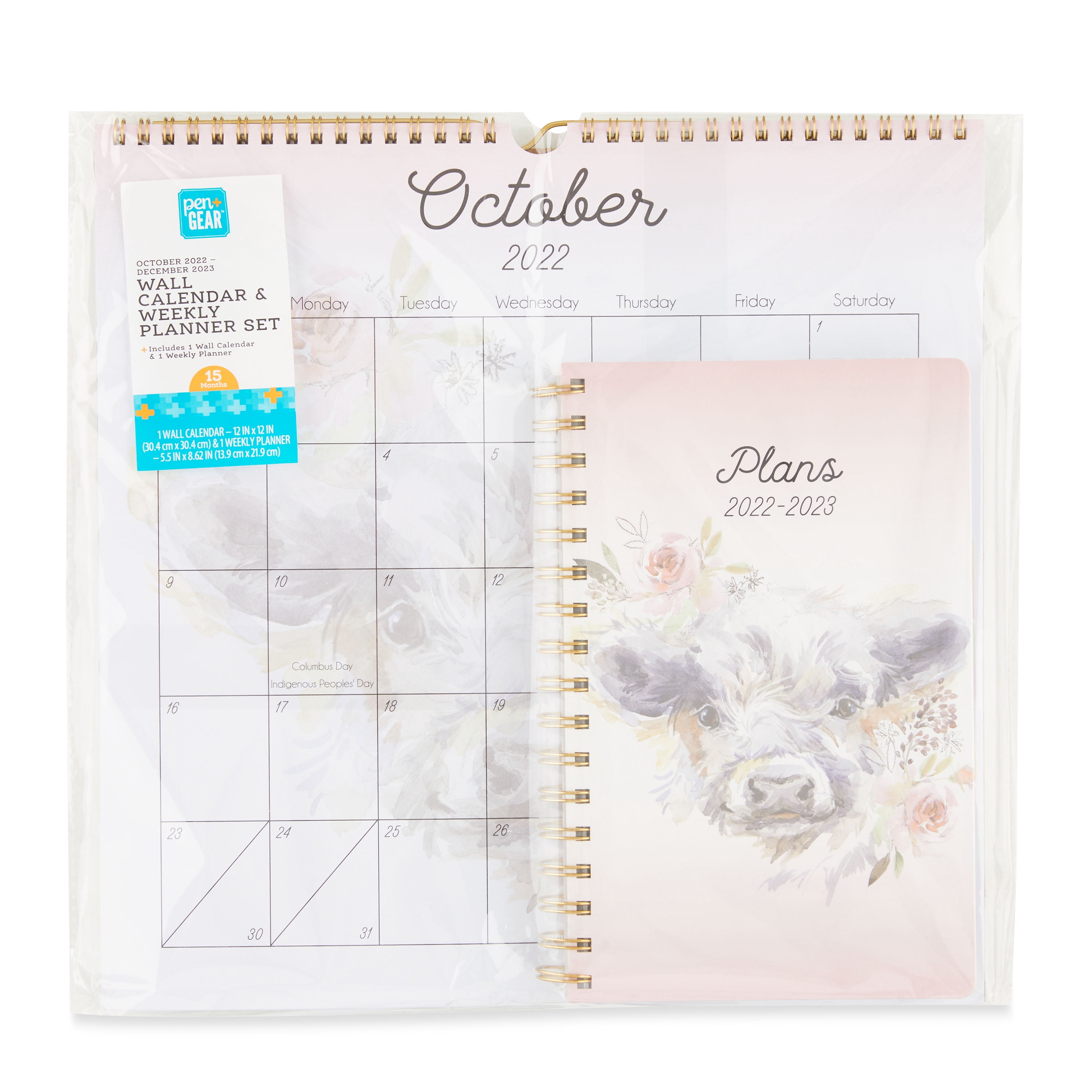 Pen+Gear Calendar & Planner Set, October 2022-December 2023, Animals -  Walmart.com
