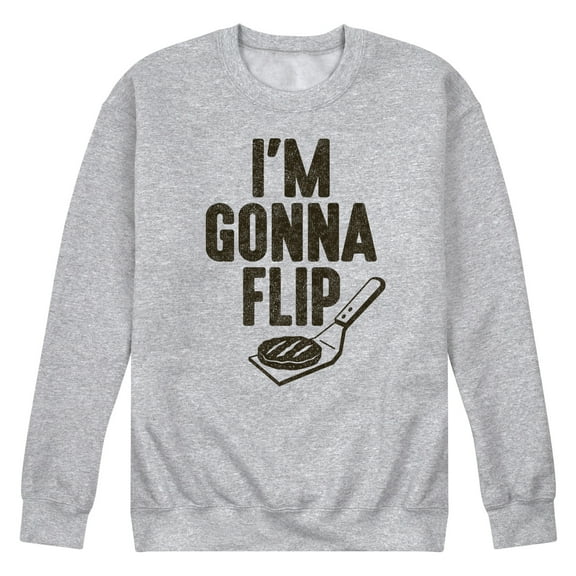 Instant Message - I'm Gonna Flip This Burger - Men's Crew Neck Fleece Pullover