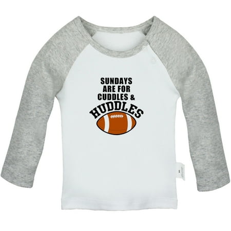 

Sundays are for Cuddles & Huddles Funny T shirt For Baby Newborn Babies T-shirts Infant Tops 0-24M Kids Graphic Tees Clothing (Long Gray Raglan T-shirt 12-18 Months)