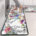 thumbnail image 2 of Kitchen Rugs Sets Of 2,Pioneer Flower Floral Print Pattern Anti Fatigue Kitchen Mat Rugs Non Slip Washable,Decorative Kitchen Floor Mats for Kitchen,Sink,Laundry,17"x47"+17"x47", 2 of 5