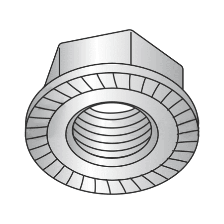 

M5-0.8 Hex Flange Locknuts / Serrated / 18-8 Stainless Steel / DIN6923 (Quantity: 2 500 pcs)
