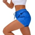 thumbnail image 4 of LEKWK Running Shorts for Women with Liner High Waisted Drawstring Shorts with Zipper Pockets Quick Dry Slim Fit Comfy Workout Shorts for Summer Athletic Gym Yoga, 4 of 9