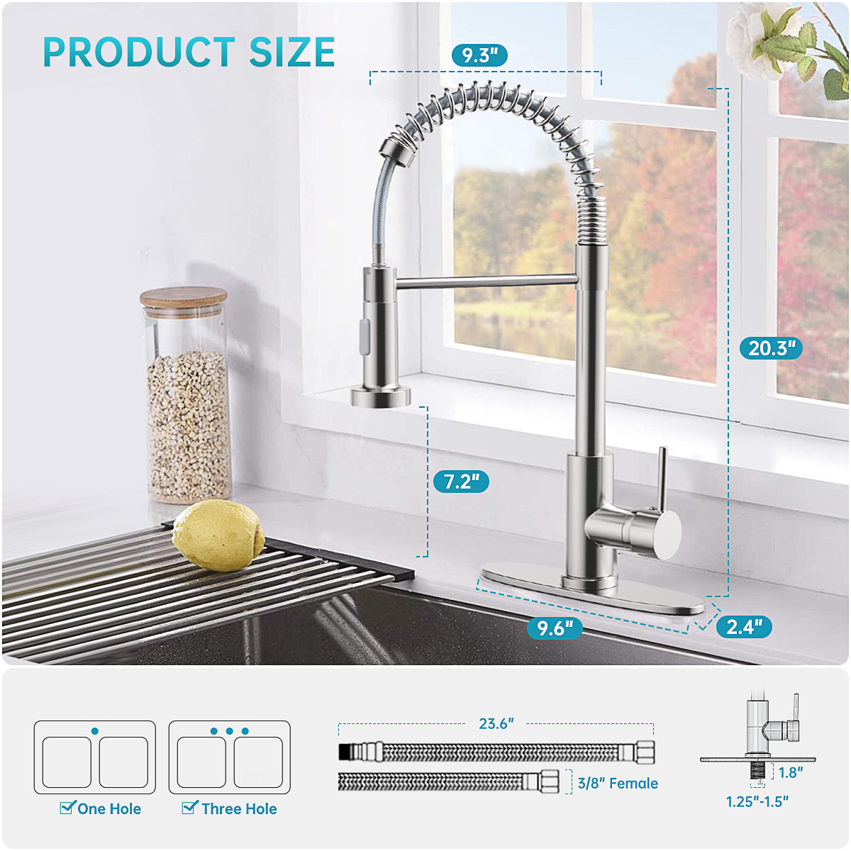 GPED Stainless Steel Kitchen Faucet with Pull-Down Sprayer photo 6