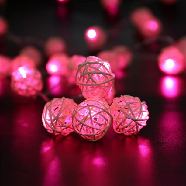 Qedertek Christmas string lights 20 Led Rattan Ball Christmas Party
