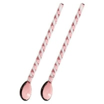 FRCOLOR 2 Pcs Liquid Lip Gloss Stained Glass Coffee Spoon 12.50X1.80X1.00CM Pink