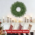 thumbnail image 4 of 26 inch Lush Artificial Christmas Wreaths for Front Door Christmas Decorations Real Touch Faux Cedar Wreath Winter Wreath Large Green Wreaths for Windows Outdoor Indoor Walls Home Xmas Holiday Decor, 4 of 9