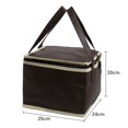 thumbnail image 2 of Unique Bargains 9.8'' Cooler Lunch Box Bag Fabric Coffee Color, 2 of 5