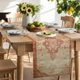 thumbnail image 2 of Table Runner 72 Inches Long for Kitchen Dining, Red Beige Dresser Scarf Farmhouse, Dining Table Decorations for Wedding/Parties, Vintage Boho Ethnic Geometric Abstract Art 16 x 72 In, 2 of 9