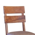 thumbnail image 3 of Umey 23 Inch Set of 2 Dining Chairs - Solid Wood Frame - Brown Faux Leather, 3 of 5