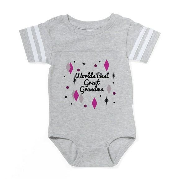 CafePress - World’S Best Great Grandma Midcentury - Cute Infant Baby Football Bodysuit