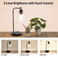 thumbnail image 4 of Lavish Home Lamp with USB Charging Ports, Touch Control, LED Bulb (Black), 4 of 8