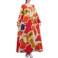 thumbnail image 1 of Vestido Irfora Vestido vintage de mujer de manga larga estampado de gran tamaño boho casual vestido de vacaciones Irfora Vestido, 1 of 5