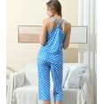 thumbnail image 3 of Doublju Women's Sleeveless Racerback Capri Pajama 2 Pcs Set (Plus Size Available), 3 of 5