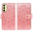 thumbnail image 3 of Asuwish Compatible with Samsung Galaxy A35 5G Wallet Phone Case and Tempered Glass Screen Protector Flower Faux Leather Flip Credit Card Holder Stand Zipper Cell Cover for A 35 35A A355G Women Pink, 3 of 8