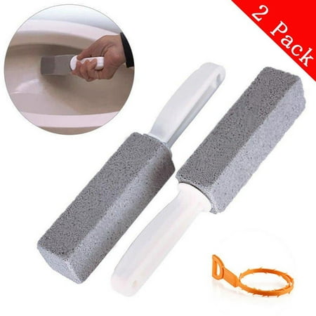 Pumice Cleaning Stone for toilet,With a Drain Snake, Hard Water& Toilet Bowl Ring Remover, Stains and Paint& Pool Tile Cleaner for Kitchen/Grill/Bath/Spa/tile/ Household Cleaning(2pack) 2