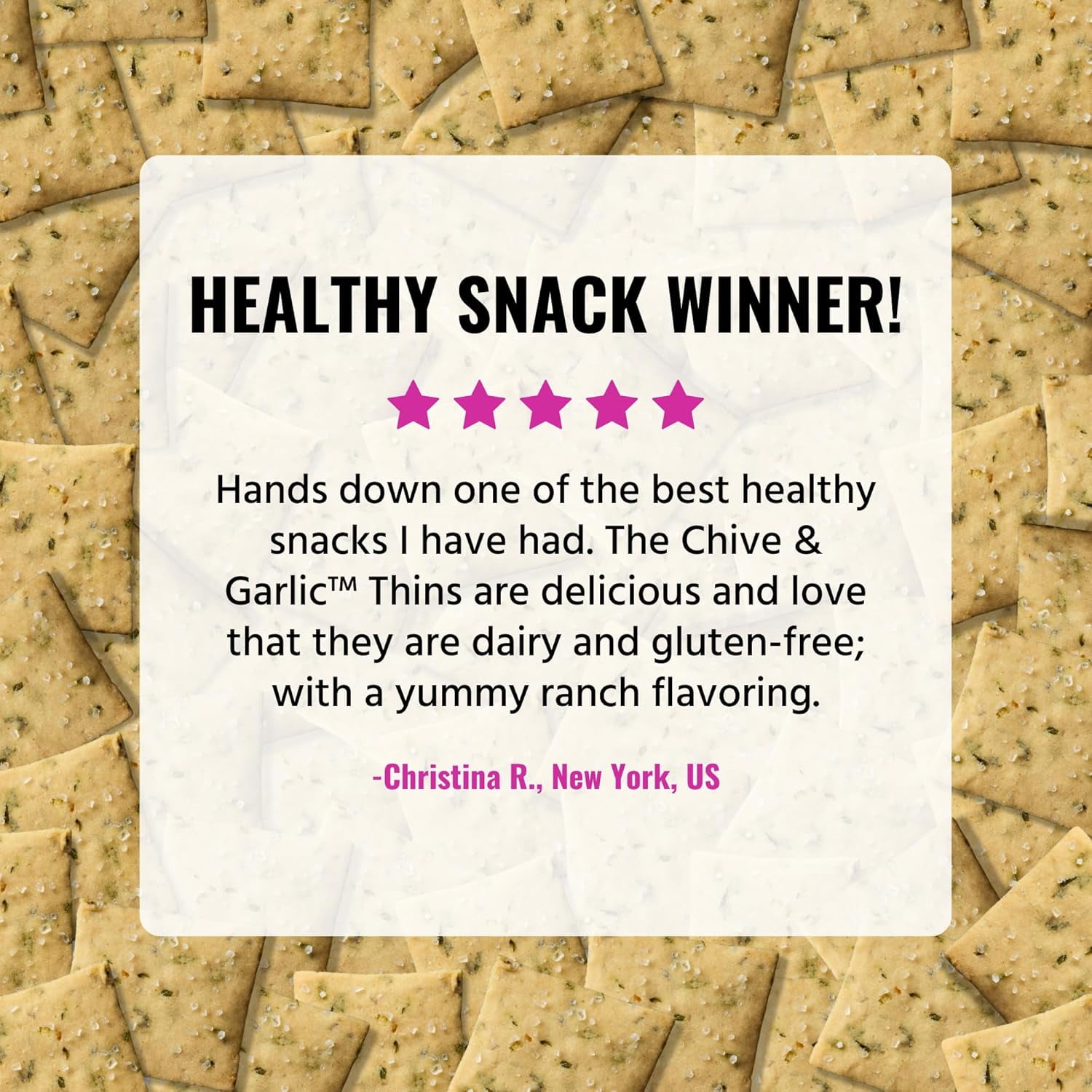 Every Body Eat Snack Thins, Chive and Garlic Flavor, Vegan, Gluten Free and Dairy Free (Pack of 6)