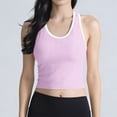 thumbnail image 5 of AherBiu Going out Tops for Women Tank Tops Slim Fitted Crewneck Ribble Knitted Sleeveless Color Blocked Cute Shirts, 5 of 8