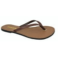 thumbnail image 2 of Soda Shoes Women Flip Flops Basic Plain Sandals Strap Casual Beach Thongs FELER Brown 6.5, 2 of 2
