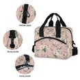 thumbnail image 5 of Insulated Crossbody Lunch Bag 10L Lunch Tote with Adjustable Shoulder Strap for Work Office Picnic Small White and Pink Flowers, 5 of 6