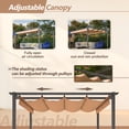 thumbnail image 5 of 10' x 8' Metal Gazebo and Pergola, Retractable Pergola with Canopy Sun Shelter, Outdoor Pergola for Backyard Garden Patio, Brown, 5 of 9