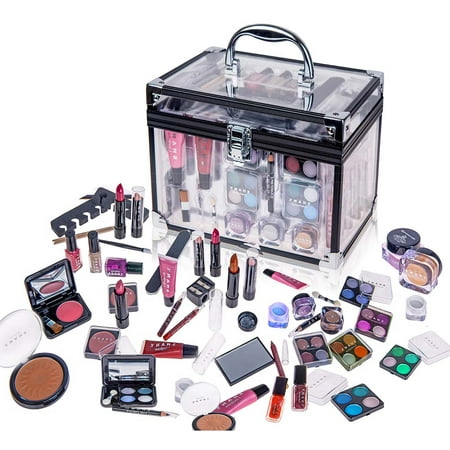 SHANY Carry All Trunk Makeup Set (Eye shadow palette/Blushes/Powder/Nail Polish and (Best Makeup Birthday Gifts)