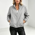 thumbnail image 2 of LUVDA Womens Lightweight Jacket Full Zip Stand Collar Long Sleeve Casual Windbreaker with Zipper Pockets for Travel & Hiking, 2 of 7