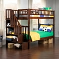thumbnail image 5 of AFI Woodland Twin Over Twin Solid Wood Staircase Bunk Bed, Walnut, 5 of 6