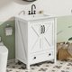 thumbnail image 1 of QinaQin Mueble para baño de 24 pulgadas con lavabo de cerámica, gabinete independiente con puerta de cierre suave y cajón amplio, ideal para organizar y renovar tu baño, 1 of 8