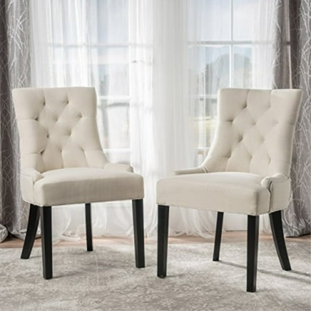 christopher knight home 295013 hayden tufted fabric dining/accent chair (set of 2), beige