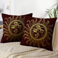 thumbnail image 4 of LALILO Throw Pillow Covers Sun Moon And Stars Vintage Moon Sun Ancient Cushion Cover 18" x 18", 2 Pack, 4 of 6