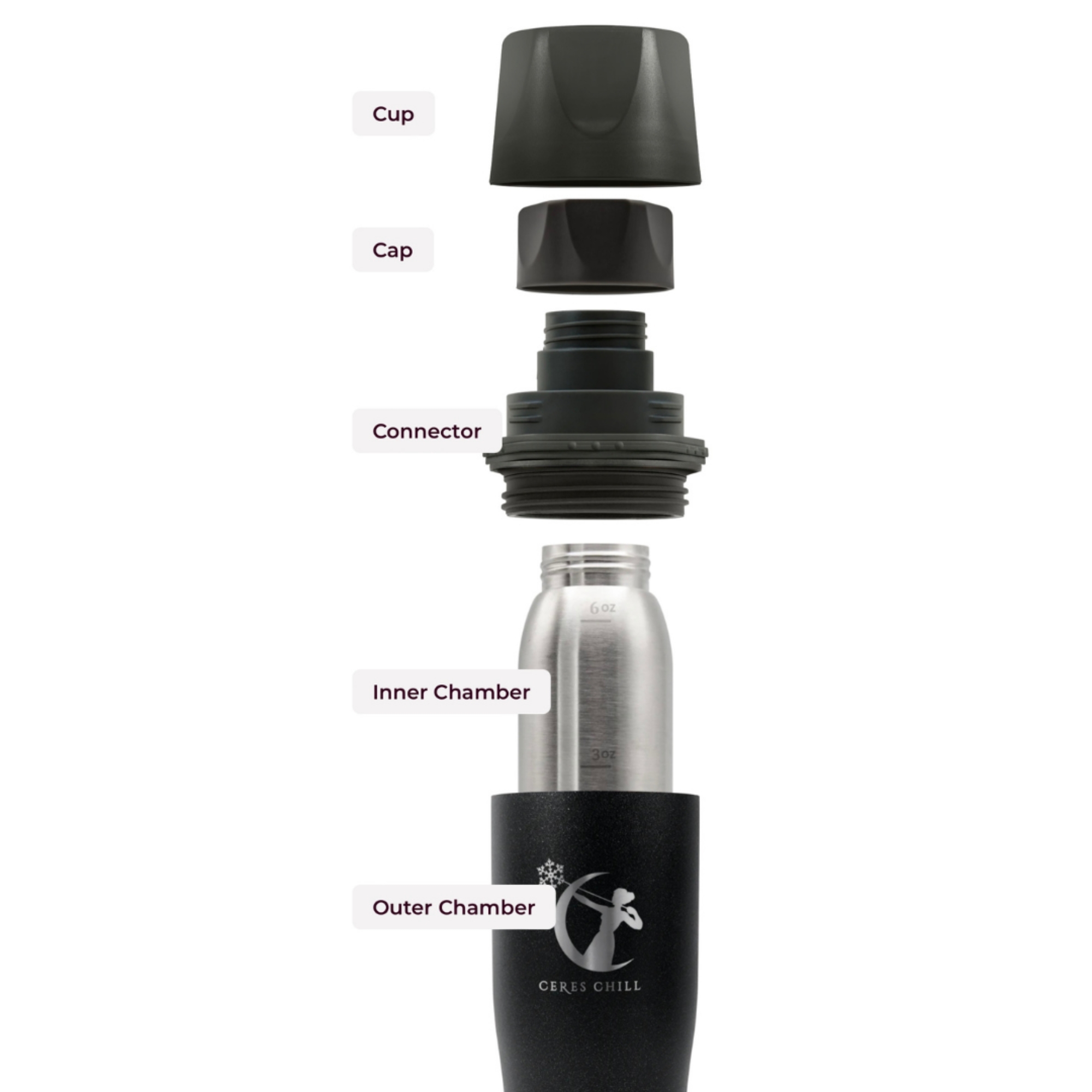 Ceres Chill Demigoddess Mini Breast Milk Chiller Container Stainless Steel Made You Blush Rose Gold 16 oz. 1 ct