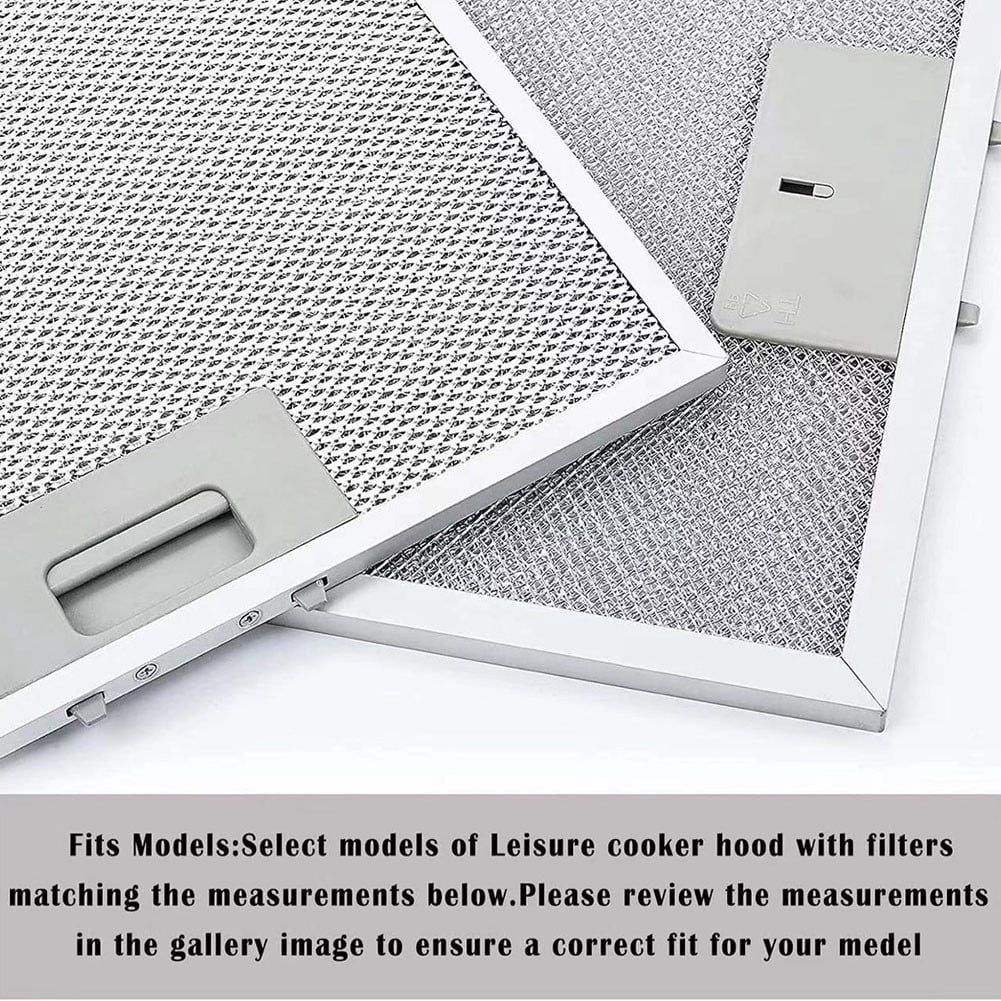 CHENGSI for Cooker Hood Filters 2-Pack Metal Mesh Extractor Vent Filter 320x260mm 5-Layer Aluminum Grease Trap for Range Hood Ventilation System Replacement Parts Silver