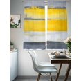 thumbnail image 4 of Abstract Gray Yellow Sheer Curtains for Living Room Bedroom, Light-filtering Sheer Curtain, Strip Geometric Rod Pocket Voile Window Treatment Drapes, 52’’Wx72’’L, 2 Panels Set, 4 of 7