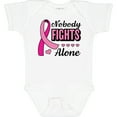 thumbnail image 3 of Inktastic Breast Cancer Awareness Nobody Fights Alone Pink Ribbon Boys or Girls Baby Bodysuit, 3 of 5
