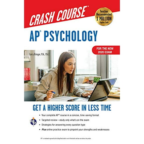 AP Cours de Psychologie Crash, pour le Nouvel Examen 2020, Livre + en Ligne : Obtenez un Score Plus Élevé en Moins de Temps (Placement Avancé (AP) Cours Crash)