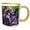Yellow/White, variant on 3drose, Purple Pansies Spread of Purple Flowers, 11oz Two-tone Red Mug