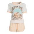 thumbnail image 3 of Joshua Tree Women's Ringer Tee and Short Sleep Set, 2-Piece, 3 of 5