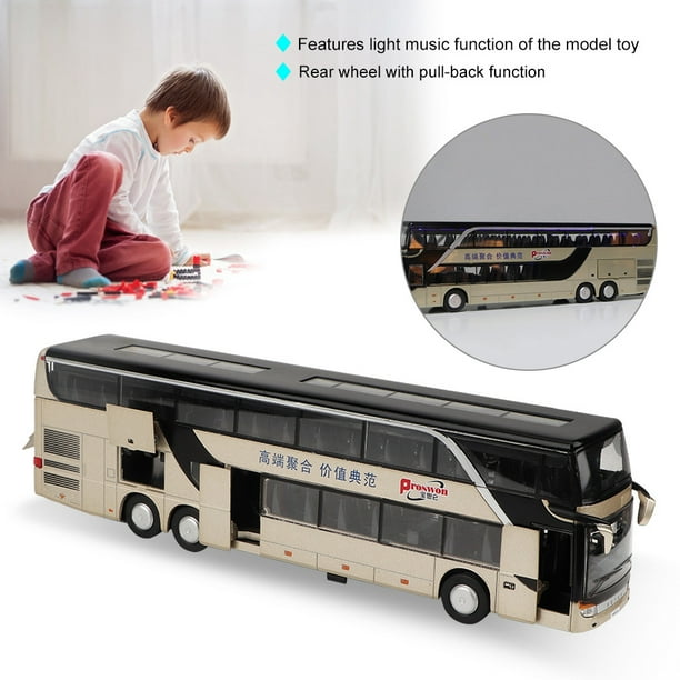 Autobús De Dos Pisos De Aleación 1:50 – Con Luces, Música Y Puertas Que Se Abren, A Pilas AG13 (incluidas)