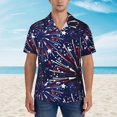 thumbnail image 4 of Daiia Red White Blue Fireworks 1 Hawaiian Shirt for Men Gentle Cotton Regular Short Sleeve Casual-Large, 4 of 9