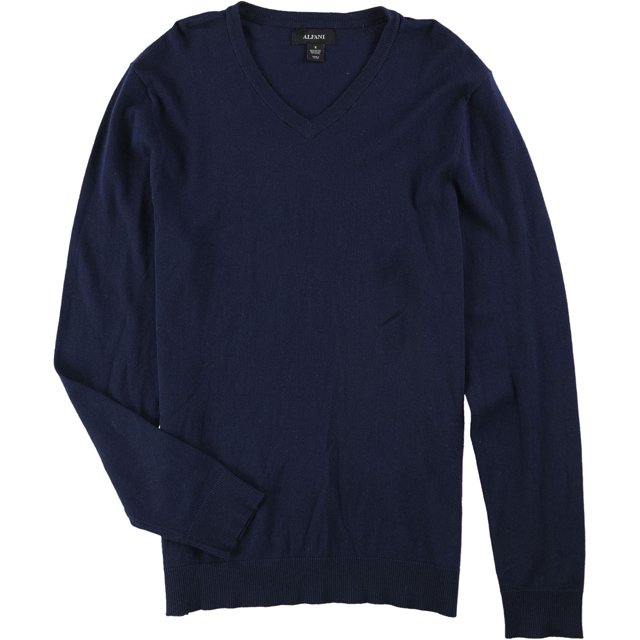 Alfani Mens Knit Pullover Sweater, Blue, Large