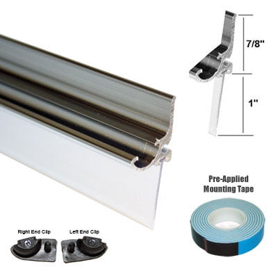 

Gordon Glass® 25 Chrome Framed Shower Door Replacement Drip Rail with Vinyl Sweep and Pre-applied Mounting Tape