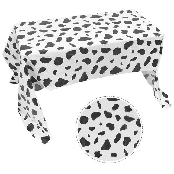 IBASETOY 2 Pcs Disposable Table Cover Cow Birthday Party Tablecloth for Wedding Dinner